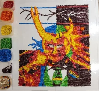 picture made of skittles